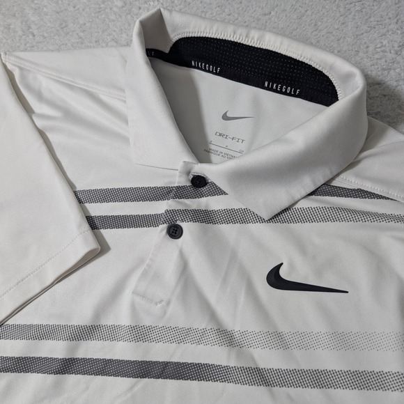Nike Other - Nike Polo Mens S White Diagonal Stripe Dri-FIT Stretch DH0791-100 Spandex Vented